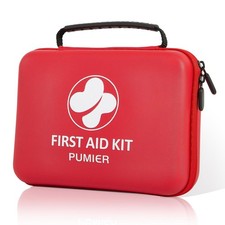 First Aid Kit - 368pcs Waterproof Compact Portable Hard Case - Large, Red
