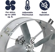 CX1500 Gable Mount Power Attic Ventilator with 2.6-Amp 60-Hz Motor 14" Blade