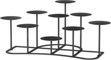 Black Metal Pillar Candle Candelabra for Fireplace/Table/Wedding/Christmas