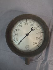 Vintage Us Gauge Co Ny Sept 1908 500 Lbs 8 Inch Pressure Gauge Crescent Needle