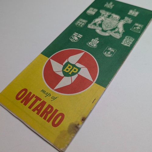 1960 Ontario Canada BP Road Map Mr Beep Mascot Gas Station Oil Adv Gousha Vtg