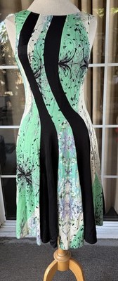 Roberto Cavalli Class Green Fit & Flare Dress Size 44 (us 8) - MSRP $545