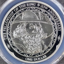 2021 $1 New Zealand Gandalf PCGS MS 69 1 oz Silver Lord of Rings 20th Anniv 111.08 per troy oz