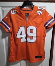 New Nike Alex Singleton Denver Broncos NFL Game Jersey Orange Women's sz L $130
