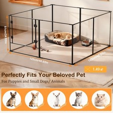 Heavy Duty Clear Acrylic Dog Playpen Walk-in Spacious Fence Panels Aluminum Rods