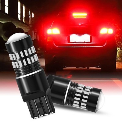 2x AUXITO 7443 Red LED Flashing Brake Tail Parking Stop Light Bulbs Super Bright