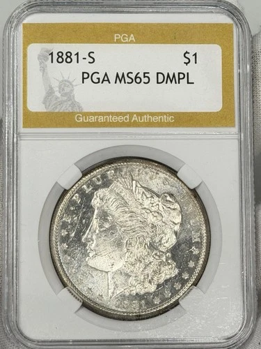 1881-S Morgan Silver Dollar $1 MS PGA 65 DMPL San Francisco US Coin PROOF LIKE!