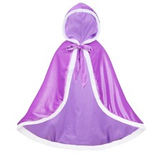 Girls Fur Purple Princess Cape with Hooded Cloak for Little Girls Christmas 4...