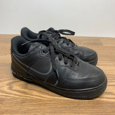 Nike Air Force 1 React GS Black Youth 5.5Y D/MS/X Air Kids Lace Up