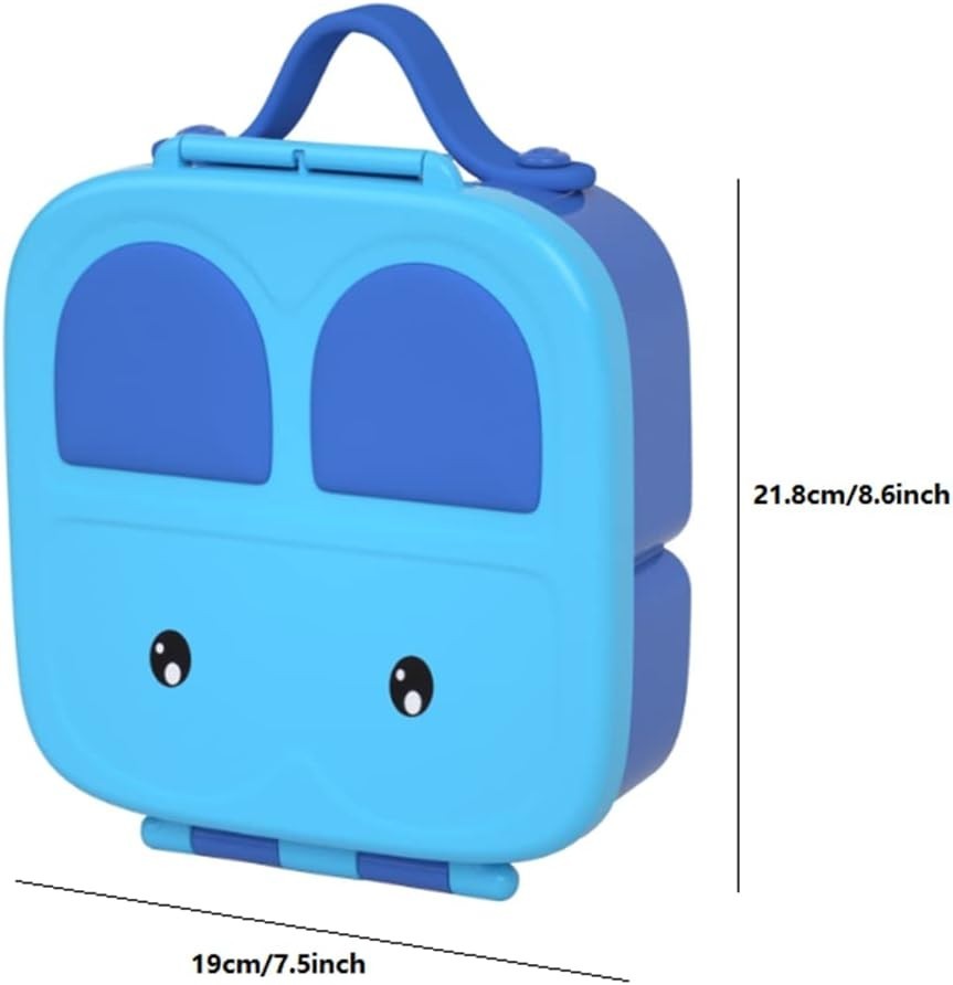 Kids Bento Box, 4-Compartment Leakproof Food Container, BPA-Free, Blue
