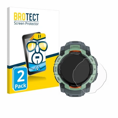 BROTECT 2 Pack Screen Protector for Garmin Instinct 3 AMOLED (50 mm) Clear Protection