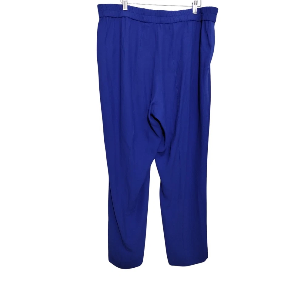 Escada Dress Pants Womens XL Royal Blue Lightweight Straight Pull-On Slacks - Image 4 of 4