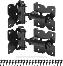 2 Pack Self Closing Gate Hinges Heavy Duty Adjustable Fence Gate Hardware Kit