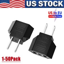 EU Euro Europe to US Power Jack Wall Plug Socket Converter Travel Adapter Lot