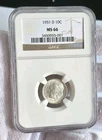 C97. 1951-D Roosevelt Dime 10C NGC MS 66  #3450055-007