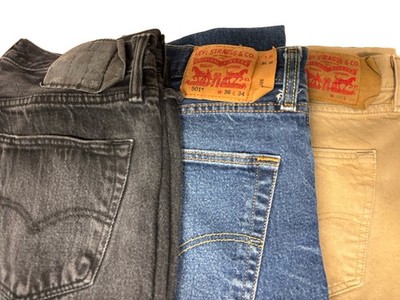 Levi's 501 Men's Lot of 3 Pairs of Button-Fly Mixed Wash Denim