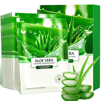 Aloe Vera Hydrating Face Masks,Aloe Mask Skincare Moisturizing Facial Sheet M...