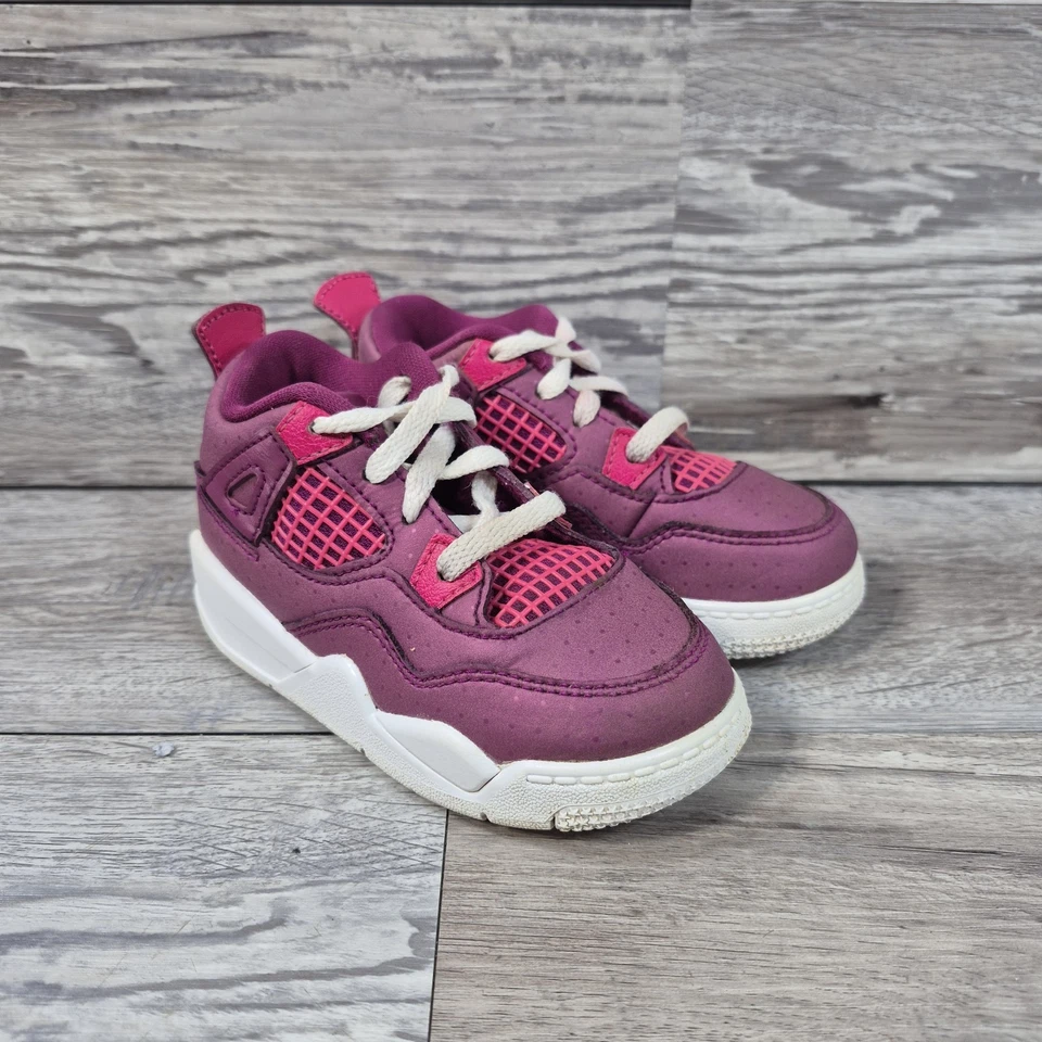 Nike Air Jordan 4 Talla 7C Niño Pequeño True Berry Rush Rosa BQ7672-661 Zapatos Tenis Foto 3 de 4