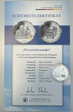 Silber Gedenkpr&auml;gung WIRTSCHAFTSWUNDER 1950 Deutschland - 333er Silber