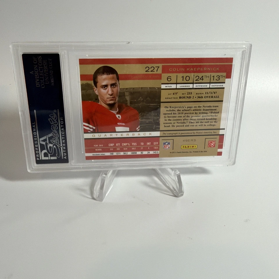 Colin Kaepernick 2011 Playoff Contenders Rookie Ticket Autograph #227 PSA 10 GEM - Image 2 of 2