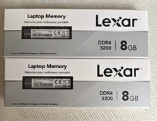 New Lexar Laptop/Notebook Memory DDR4 3200 8GB SODIMM- lot of 2 (total 16GB)
