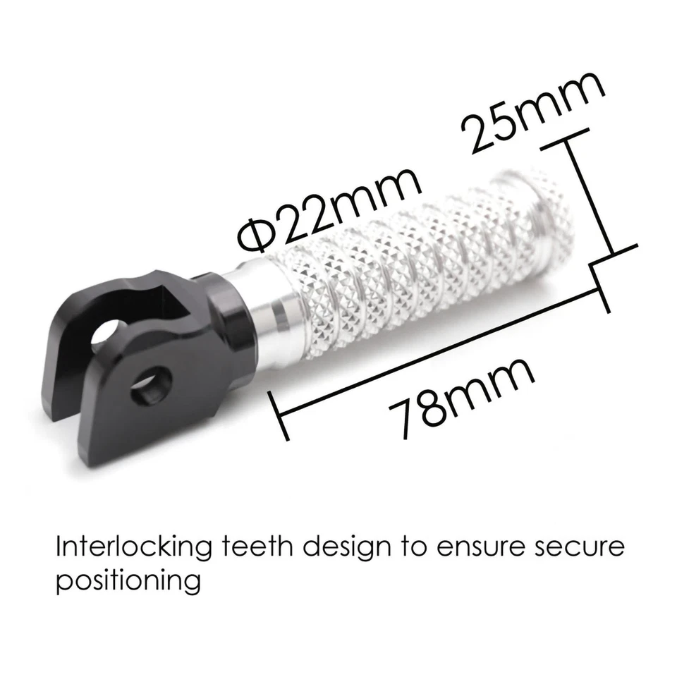 Reposapiés delanteros plateados M-Grip para Triumph TT 600 00-03 02 01 Foto 4 de 4