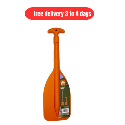 Collapsible Paddle Boat Oar 21''-41'' Telescoping Aluminum Shaft Orange Emergency
