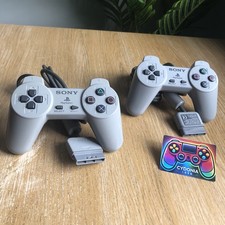 Playstation 1 Official x2 Controllers PS1 Sony (SCPH-1080) Retro GREAT CONDITION