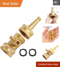 2-Pack High Performance Brass Garden Hose Nozzles with Leak-Proof Shut Off Valve