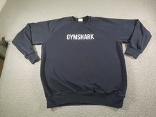 Gymshark Sweatshirt Mens Medium Blue Crewneck Fleece Gym Workout Logo Athletic