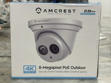 UltraHD 4K 8MP Outdoor Security IP Turret PoE Camera, 3840x2160, 164 ft Night