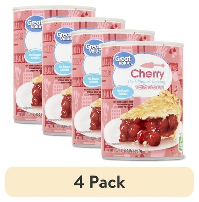 (4 Pack)  No Sugar Added Cherry Pie Filling or Topping, 20 Oz