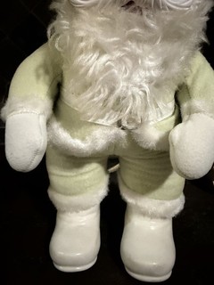 Very Rare Vintage Lime Green Rushton Santa Rubber Face Doll Mint Green