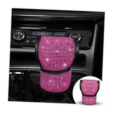 zipelo Bling Car Gear Shift Knob Cover, Rhinestone Anti-Slip Comfortable Pink