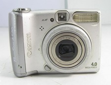 VINTAGE CANON POWER SHOT A520 4 MEGAPIXEL DIGITAL CAMERA WITH CHARGER-WORKS-WEAR