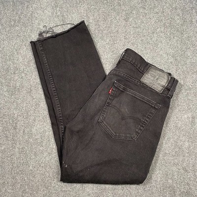 Levi's 505 Regular Fit Straight 32x34 100% Cotton Black Wash Denim Jeans Zip Fly