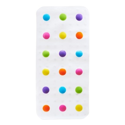 Munchkin  Dots  Bath Mat for Kids, 30.5x14.25 Inch (Pack of 1), Multicolor 