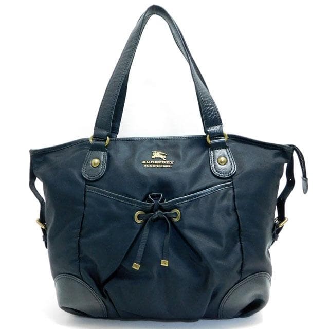 Burberry Blue Label Tote Bag Black Nylon Leather Shoulder Bag Japan Made New thumbnail 21