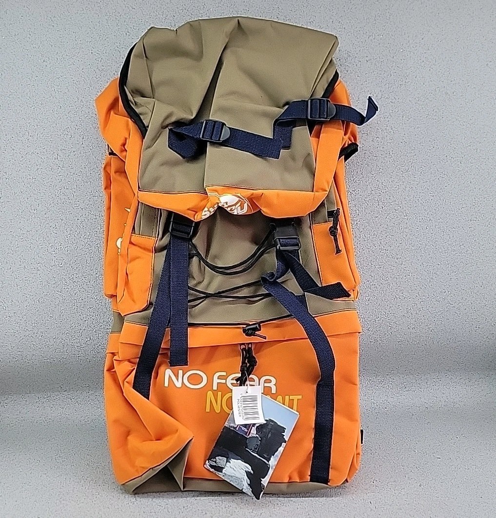 No Fear No Limit Rucksack Backpack Holdall Hiking Walking Size XL Green Orange