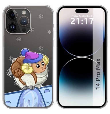 Transparente Silikonhülle Kompatibel Mit iPhone 14 Pro Max (6.7) Ziegen Design