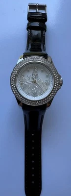 Ice Watch Armbanduhr Damen, Swarovski Kristalle, Schwarz Lack, Leder - Bild 1 von 4