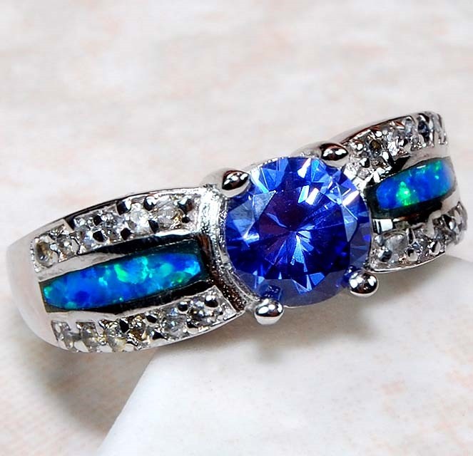 Australian Opal Inlay 925 Solid Sterling Silver Ring Jewelry Sz 6 GA3-5