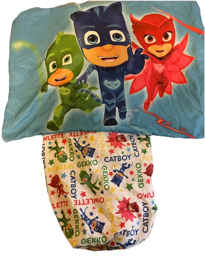 Sábana bajera y funda de almohada para cama infantil PJ Mask Foto 4 de 4