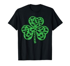 Boys St Patricks Day Shirt Dinosaur Shamrock Kids Dino Gift Small, Black
