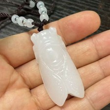 New Jade Cicada Carved Pendant Collectible Ornament Amulet Decor