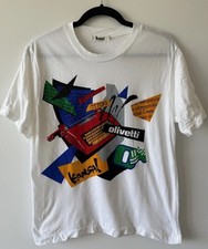 VINTAGE 80s Kansai Yamamoto “Olivetti” Italian Typewriter Japanese T-Shirt - Med