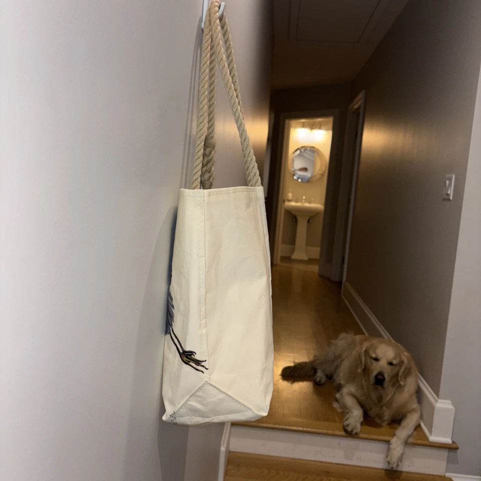 Sea Bags 中号蓝色 Herron 托特包 带大麻手柄和手机口袋 — 第 3/4 张图片