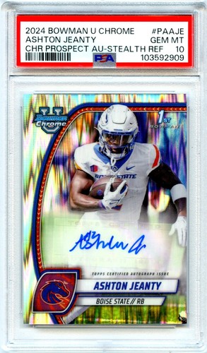 ASHTON JEANTY RC 2024 BOWMAN U CHROME STEALTH ROOKIE AUTO PSA 10 GEM MINT