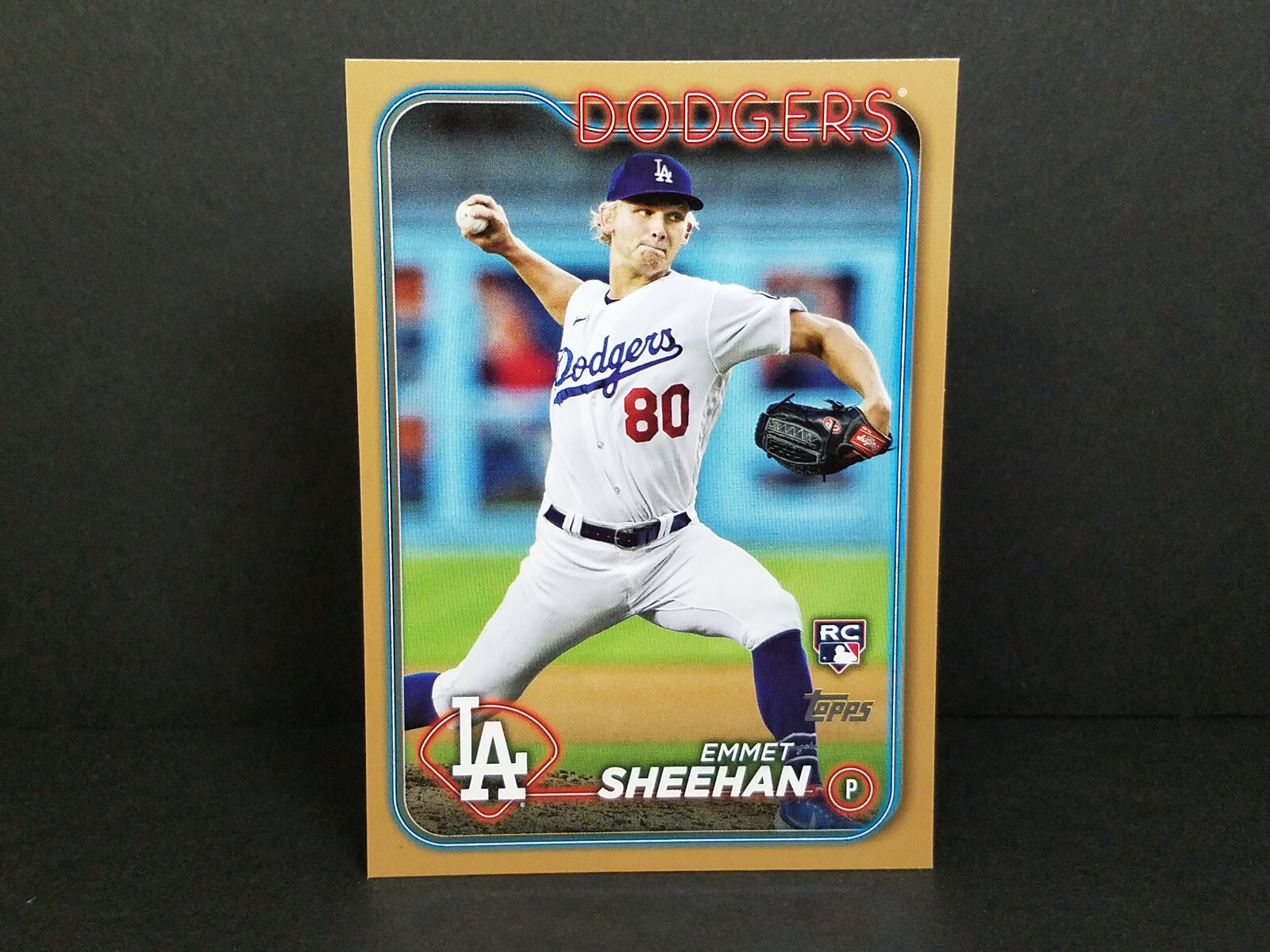 2024 Topps #283 Emmet Sheehan, Dodgers (RC) - Gold Border Parallel (0583/2024)