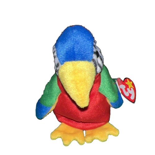 TY BEANIE BABY JABBER PAPAGEI TAG FEHLER TUSH STEMPEL wunderschön! Neu mit Etikett Protect - Bild 1 von 21